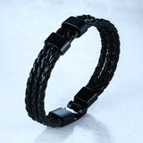 Vnox Personalize Family Name Bracelets for Men Black